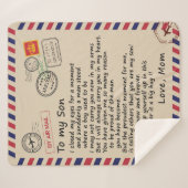 Gepersonaliseerde brief aan mijn zoon van mama sherpa deken (Voorkant (horizontaal))