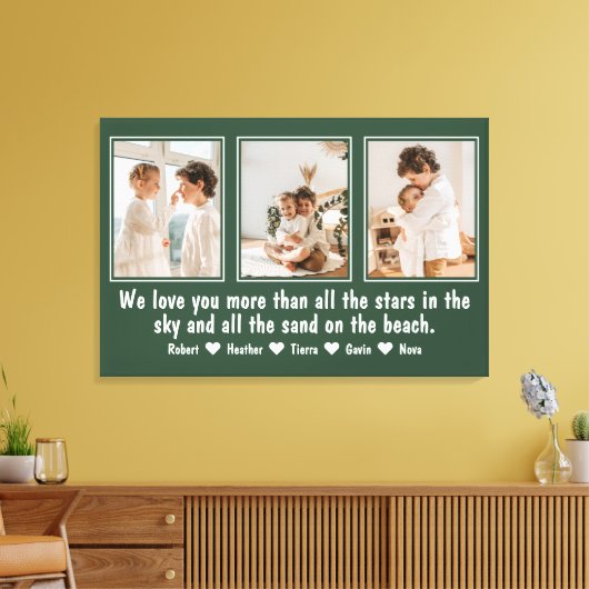 Gepersonaliseerde brief aan ouders Familiefoto Canvas Afdruk (Insitu (Woonkamer))