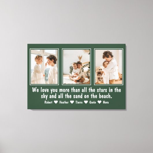 Gepersonaliseerde brief aan ouders Familiefoto Canvas Afdruk (Voorkant)