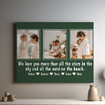 Gepersonaliseerde brief aan ouders Familiefoto Canvas Afdruk<br><div class="desc">De "Gepersonaliseerde Letter To Parents Family Photo Canvas" is een oprecht en aanpasbaar kunstwerk waarmee u uw liefde en waardering voor uw ouders op een unieke en duurzame manier kunt uitdrukken. Deze canvas print transformeert uw dierbare familiale herinneringen in een mooi en betekenisvol decor dat uw huis zal versieren met...</div>