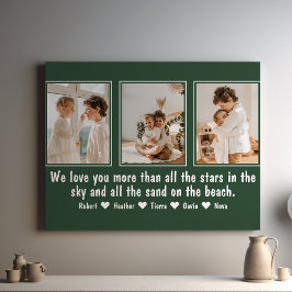 Gepersonaliseerde brief aan ouders Familiefoto Canvas Afdruk
