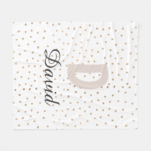 Gepersonaliseerde brief Aangepaste naam Monogram Fleece Deken (Voorkant (Horizontaal))