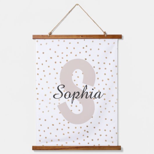 Gepersonaliseerde brief Aangepaste naam Monogram Hangend Wandkleed (Voorkant)