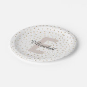 Gepersonaliseerde brief Aangepaste naam Monogram Papieren Bordje (Gekanteld)