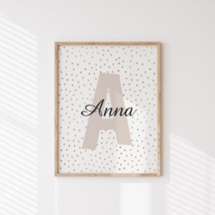 Gepersonaliseerde brief Aangepaste naam Monogram Perfect Poster