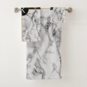 Gepersonaliseerde brief badhanddoeken zwart wit ma bad handdoek (Insitu)