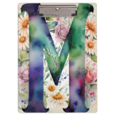 Gepersonaliseerde brief M Bloemen Waterverf Leraar Klembord (Voorkant)