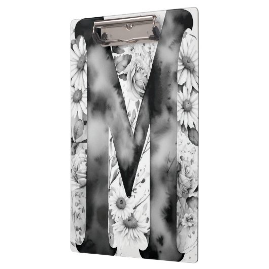 Gepersonaliseerde brief M Bloemen Waterverf Leraar Klembord (Links)