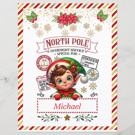 Gepersonaliseerde brief van de Kerstman voor Kids  (Achterkant)