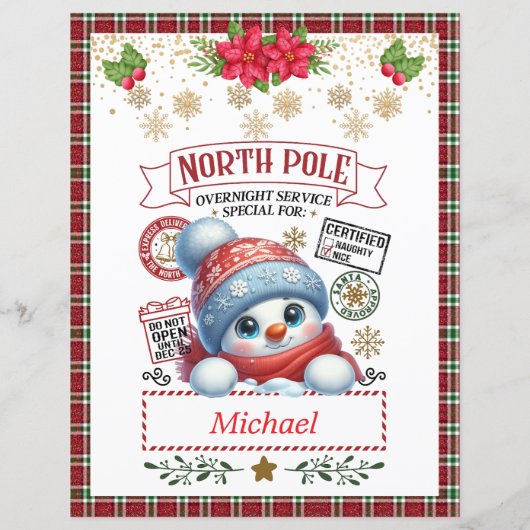 Gepersonaliseerde brief van de Kerstman voor Kids  (Achterkant)