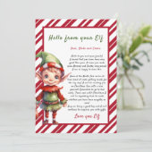 Gepersonaliseerde brief van Elf Christmas Kaart (Staand voorkant)