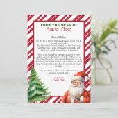 Gepersonaliseerde brief van Kerstman Kerstmis Inv Kaart (Staand voorkant)