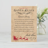 Gepersonaliseerde brief van Santa Christmas Print Kaart (Staand voorkant)