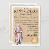 Gepersonaliseerde brief van Santa Christmas Print Kaart (Voorkant / Achterkant)