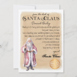 Gepersonaliseerde brief van Santa Christmas Print Kaart