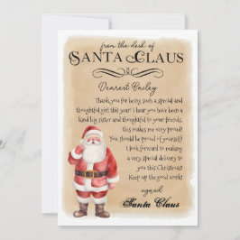 Gepersonaliseerde brief van Santa Christmas Print Kaart
