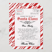 Gepersonaliseerde brief van Santa Christmas Sjablo Kaart (Voorkant / Achterkant)