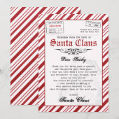 Gepersonaliseerde brief van Santa Christmas Sjablo Kaart (Voorkant / Achterkant)