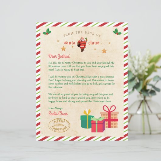 Gepersonaliseerde brief van Santa North Pole Mail (Staand voorkant)