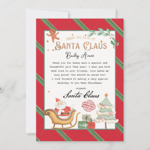 Gepersonaliseerde brief van Santa Printable Kaart