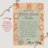 Gepersonaliseerde brief van Santa Printable Kaart