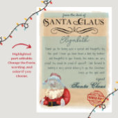 Gepersonaliseerde brief van Santa Printable Kaart