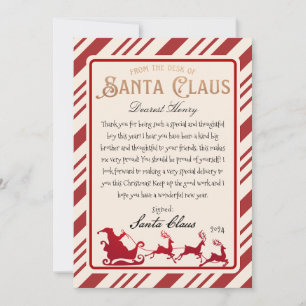 Gepersonaliseerde brief van Santa Printable Kaart