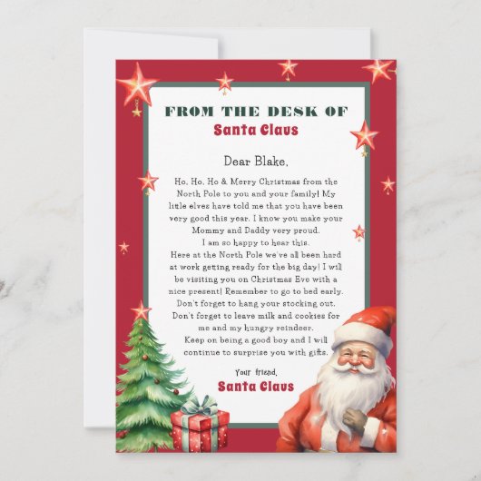 Gepersonaliseerde brief van Sinterklaas Kaart (Voorkant)