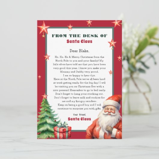 Gepersonaliseerde brief van Sinterklaas Kaart (Staand voorkant)