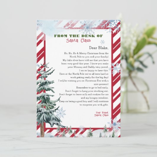 Gepersonaliseerde brief van Sinterklaas Kerstmis Kaart (Staand voorkant)