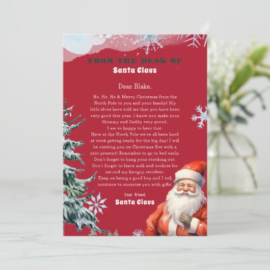 Gepersonaliseerde brief van Sinterklaas Kerstmis Kaart (Staand voorkant)