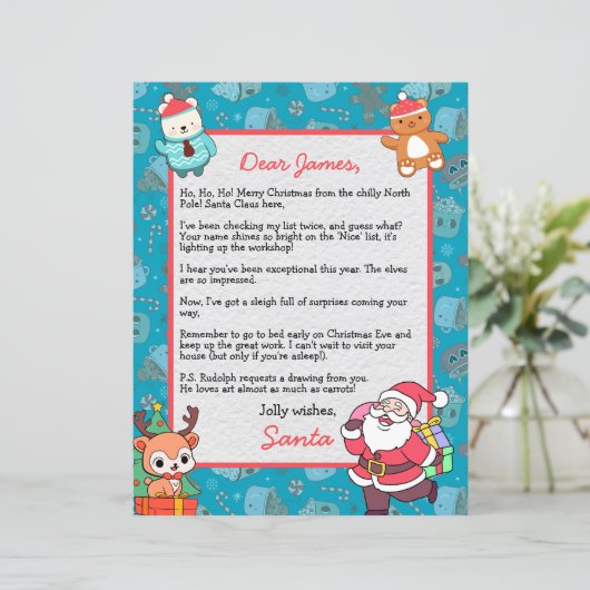 Gepersonaliseerde brief van Sinterklaas voor kinde (Staand voorkant)