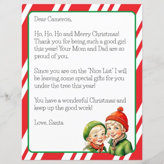 Gepersonaliseerde brief van Sinterklaas voor kinde (Voorkant)