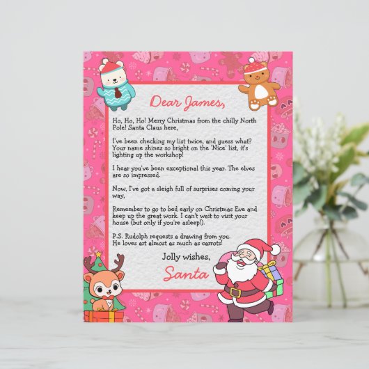 Gepersonaliseerde brief van Sinterklaas voor kinde (Staand voorkant)