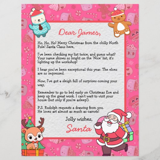 Gepersonaliseerde brief van Sinterklaas voor kinde (Voorkant)