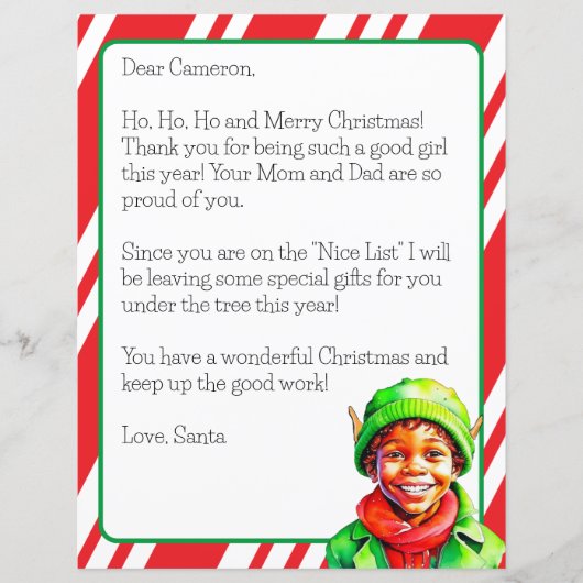Gepersonaliseerde brief van Sinterklaas voor kinde (Voorkant)