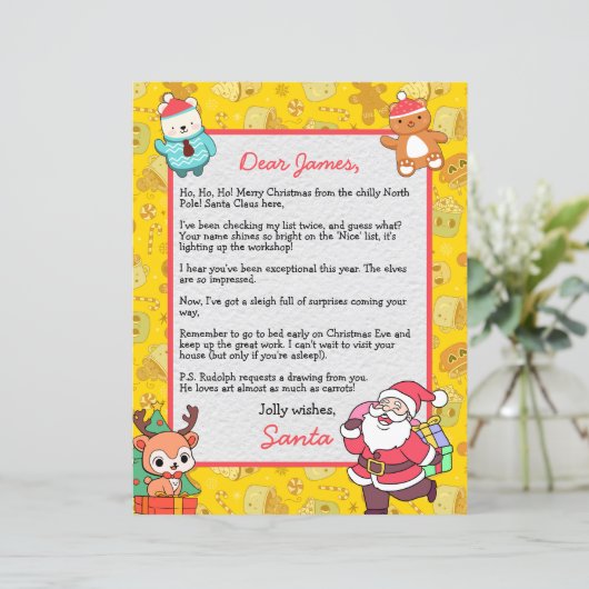 Gepersonaliseerde brief van Sinterklaas voor kinde (Staand voorkant)