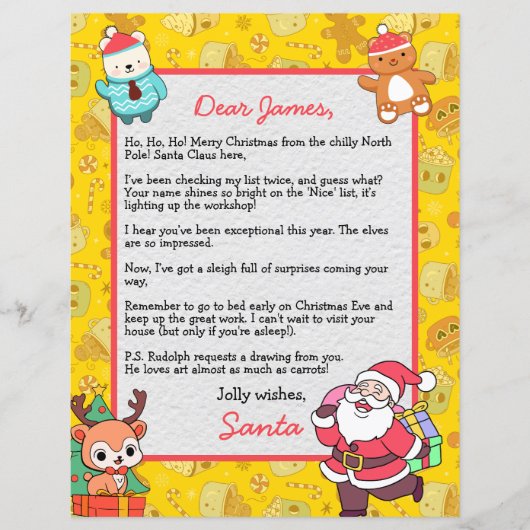 Gepersonaliseerde brief van Sinterklaas voor kinde (Voorkant)