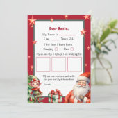 Gepersonaliseerde brief voor Santa en Elf Kaart (Staand voorkant)