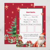 Gepersonaliseerde brief voor Santa en Elf Kaart (Voorkant / Achterkant)