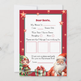 Gepersonaliseerde brief voor Santa en Elf Kaart