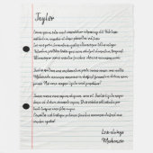 Gepersonaliseerde briefgelinkte papiernieuwheid fleece deken (Voorkant)