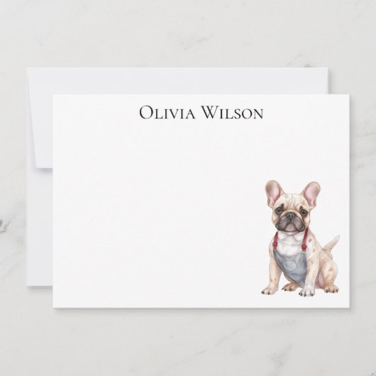 Gepersonaliseerde briefkaarten met Franse Bulldog (Voorkant)
