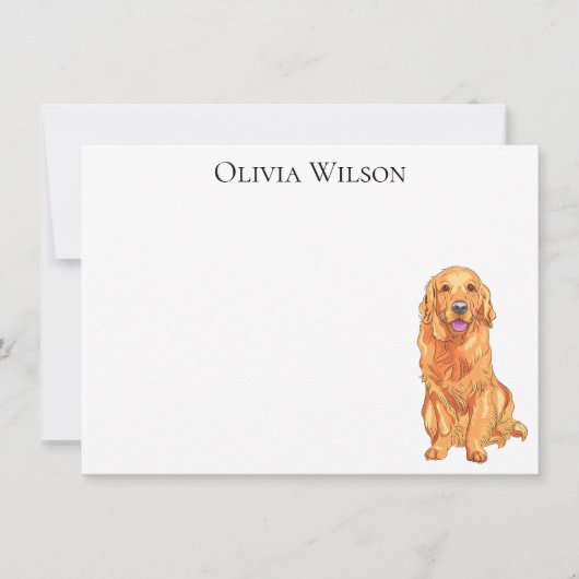 Gepersonaliseerde briefkaarten met golden retrieve (Voorkant)