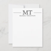 Gepersonaliseerde briefpapier Chic Monogrammed Notitiekaartje (Voorkant)