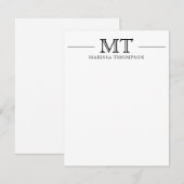 Gepersonaliseerde briefpapier Chic Monogrammed Notitiekaartje (Voorkant / Achterkant)