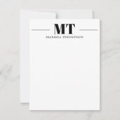 Gepersonaliseerde briefpapier dikke serif monogram notitiekaartje (Voorkant)