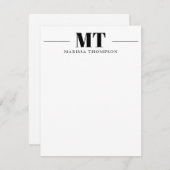 Gepersonaliseerde briefpapier dikke serif monogram notitiekaartje (Voorkant / Achterkant)