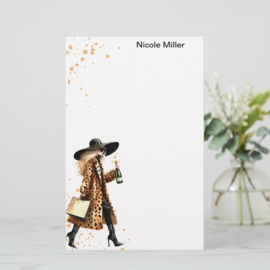 Gepersonaliseerde briefpapier Girly (Staand voorkant)