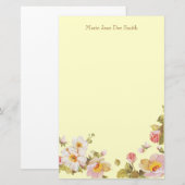 Gepersonaliseerde briefpapier met struikgewas Roze (Voorkant / Achterkant)
